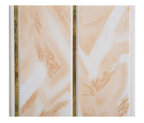 Painel de PVC com design de mármore para material decorativo interior de teto e parede Linhas Douradas Largas Painéis de Parede Impermeáveis para Revestimento de Banheiro 250mm