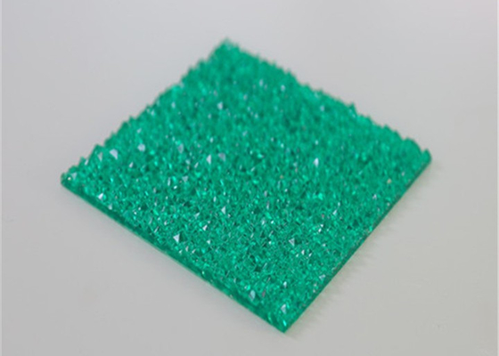 Material contínuo gravado verde de  da folha do policarbonato espessura de 2mm - de 12mm