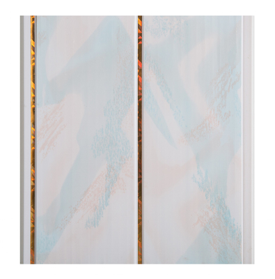 20cm de largura painel de tecto de PVC de ranhuras médias Painéis impermeáveis para banheiros / Painéis de tecto de banheiros impermeáveis com linhas douradas