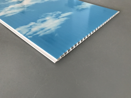 Quente carimbando 250 painéis do PVC do teto do × 7mm com céu azul e as nuvens brancas