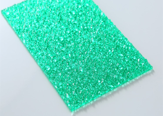 Material contínuo gravado verde de  da folha do policarbonato espessura de 2mm - de 12mm