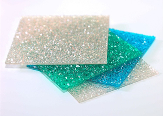 Material contínuo gravado verde de  da folha do policarbonato espessura de 2mm - de 12mm