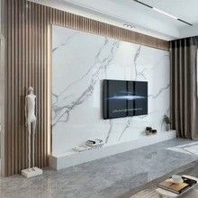 Painel de parede interior wpc de PVC laminado decorativo para design de grelha de fundo