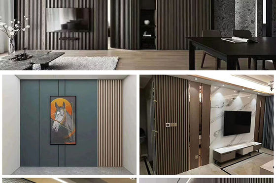 OEM Corpo de madeira de grãos ocos de mármore Wpc madeira Slat painel de parede revestimento interior