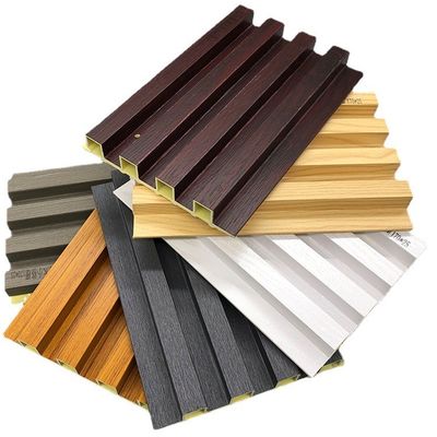 23MM Rejilla De PVC impermeável de PVC flutuado para interiores Wpc painel de parede cobrindo fibra de bambu decorativo