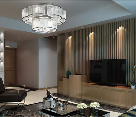 23MM Rejilla De PVC impermeável de PVC flutuado para interiores Wpc painel de parede cobrindo fibra de bambu decorativo