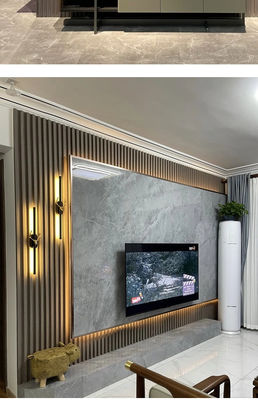 23MM Rejilla De PVC impermeável de PVC flutuado para interiores Wpc painel de parede cobrindo fibra de bambu decorativo