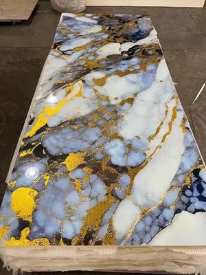 Revestimento UV Impermeável em PVC para Painel de Parede com Design em Cores de Mármore ISO