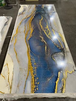 Painel de parede de mármore revestido UV à prova d'água para parede interior