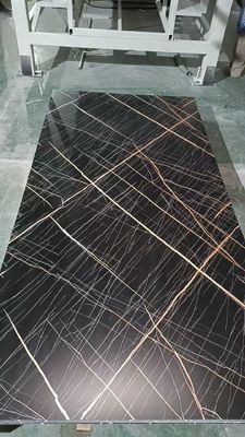 Painel de parede de mármore UV de cor cinza, placa de mármore de plástico à prova d'água para banheiro