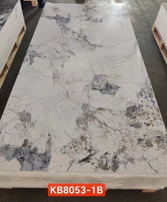 novas laminas pvc UV marmol folhas de mármore 3D UV populares planchas de mármore drywall SPC painel de parede decorativo