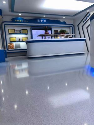 Revestimento epóxi para piso com efeito mármore espelhado Tinta para piso resistente ao desgaste e durável Revestimento epóxi para piso com areia colorida