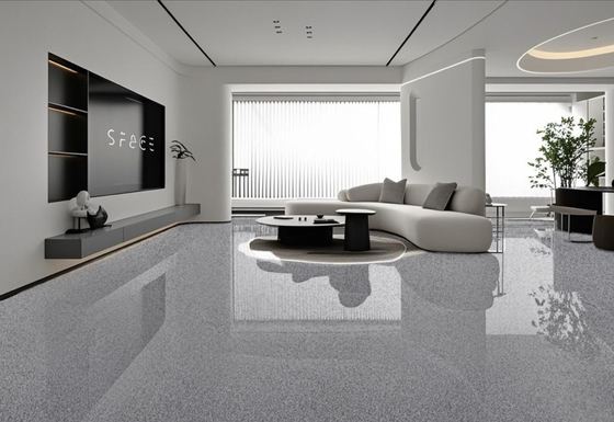 Revestimento epóxi para piso com efeito mármore espelhado Tinta para piso resistente ao desgaste e durável Revestimento epóxi para piso com areia colorida