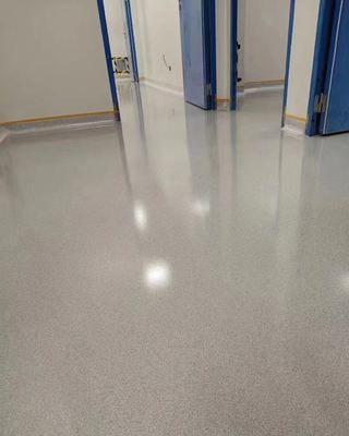 Pavimento industrial epóxi de baixo custo Piso de resina epóxi de alto brilho com areia colorida Tinta de piso autonivelante barata para jardim e hospital