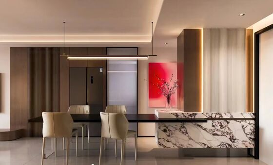 Painel de parede de PVC com folheado de madeira de fibra de carvão de bambu, painel de parede de bambu de 5 mm, painel de parede WPC, painel de parede de PVC de fácil instalação