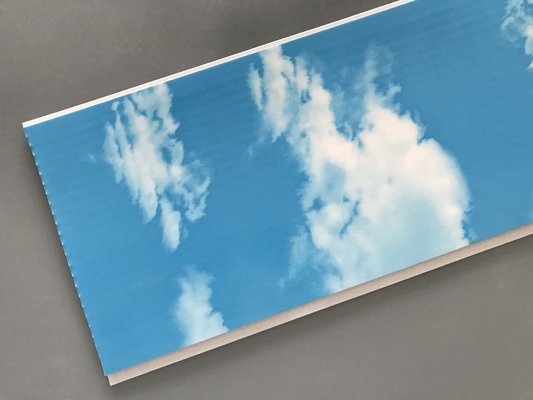 Quente carimbando 250 painéis do PVC do teto do × 7mm com céu azul e as nuvens brancas