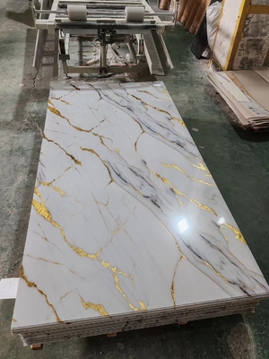 Painéis de parede de mármore à prova d'água de placas de PVC UV painéis decorativos de alto brilho